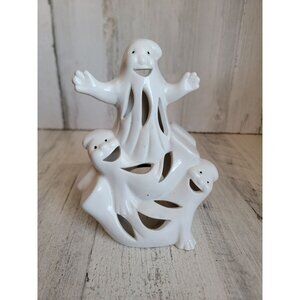 Vintage ghost Trio ceramic tea light candle holder Halloween
